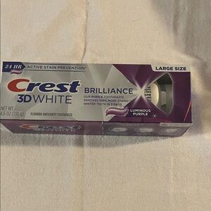 Crest 3D White Brilliance Toothpaste in Purple Box